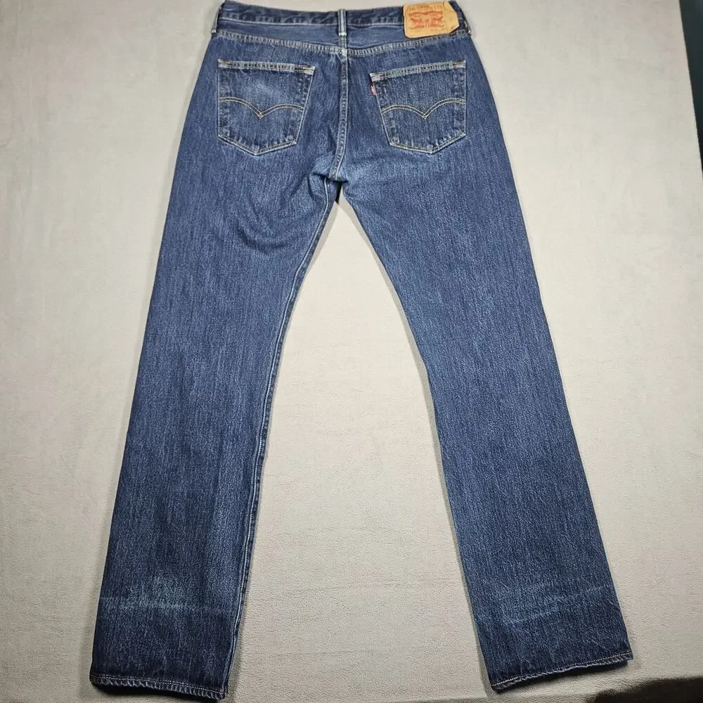 Levi's 501 Jeans Mens‎ 34x33 Original Fit Button Fly Med Wash Distressing Faded